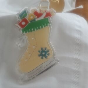 Festive Ice Skate Tree Hanger with Snowman